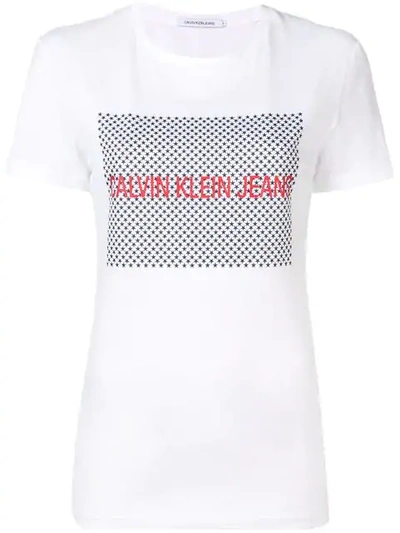 Shop Calvin Klein Jeans Est.1978 Logo Stars Print T In White