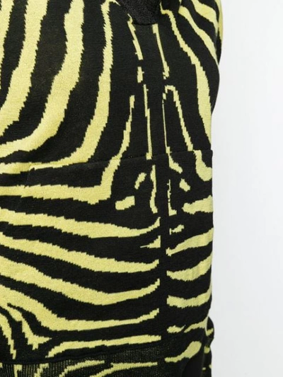 Shop Laneus Zebra Print Hooded Jumper In Yellow