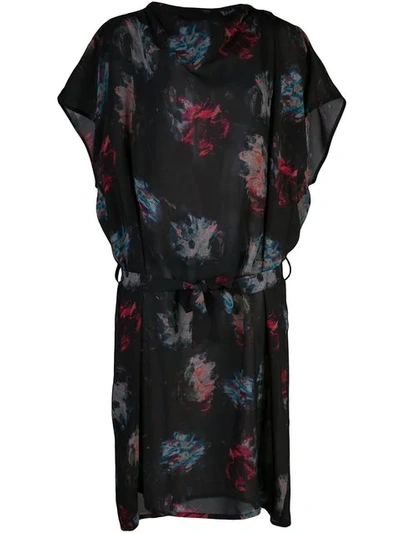 ANNTIAN ABSTRACT PRINT MINI DRESS - 黑色