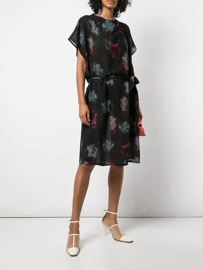 ANNTIAN ABSTRACT PRINT MINI DRESS - 黑色