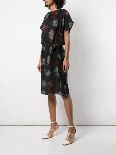 ANNTIAN ABSTRACT PRINT MINI DRESS - 黑色