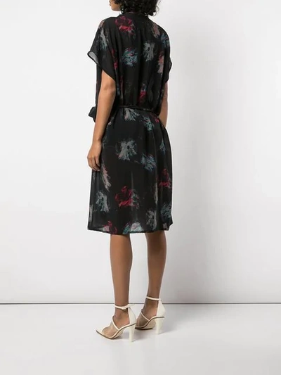 Shop Anntian Abstract Print Mini Dress In Black