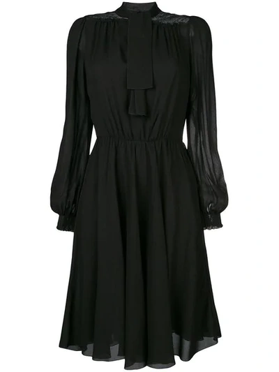 Shop Giambattista Valli Flared Longsleeved Dress In Black