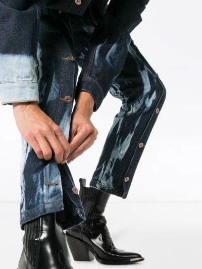 Shop Delada Tie-dye Straight-leg Jeans In Blue
