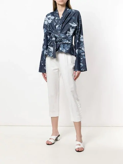 Shop I'm Isola Marras Cropped Ruffle Trousers In White