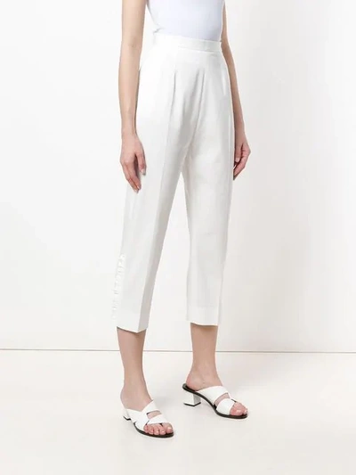 cropped ruffle trousers