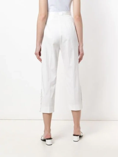 Shop I'm Isola Marras Cropped Ruffle Trousers In White