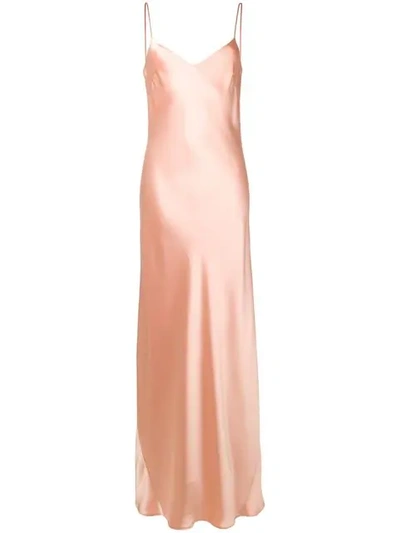 Shop Galvan V-neck Slip Dress In Pink