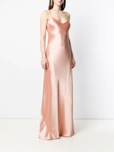 Shop Galvan V-neck Slip Dress In Pink