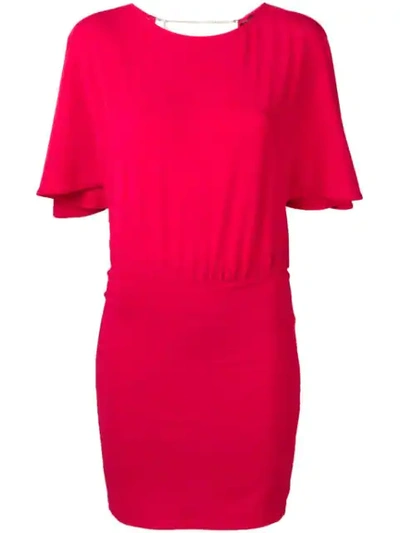 Shop Patrizia Pepe Flutter Sleeve Dress In Pink