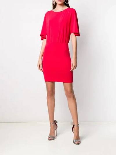 Shop Patrizia Pepe Flutter Sleeve Dress In Pink