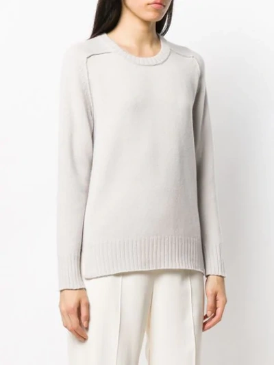 Shop Lorena Antoniazzi Cashmere Knitted Sweatshirt - Grey