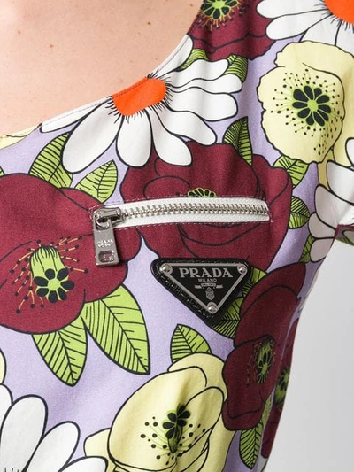 PRADA FLORAL PRINT DRESS - 紫色