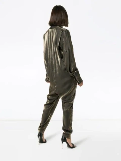 Shop Poiret Metallic Draped Jumpsuit