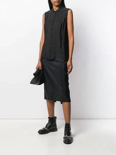 Shop Olivier Theyskens Fitted Midi Skirt - Black