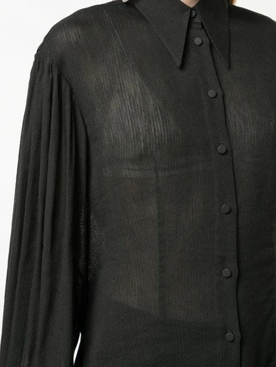 Shop Khaite Bishop Sleeve Shirt In Black