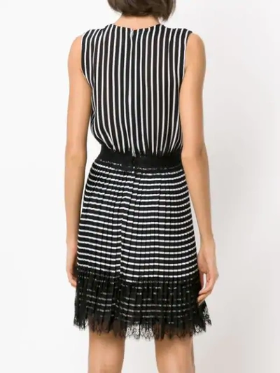 Shop À La Garçonne Lace Details Striped Dress In Black