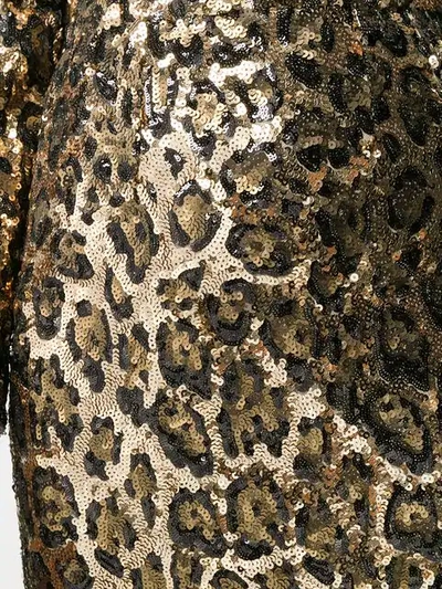 Shop Dolce & Gabbana Sequined Leopard-print Mini Dress In Gold