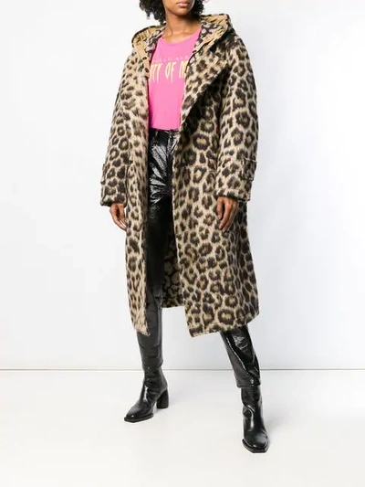 Shop R13 Leopard Hooded Jacket In Neutrals