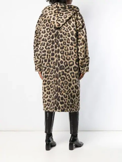 Shop R13 Leopard Hooded Jacket In Neutrals