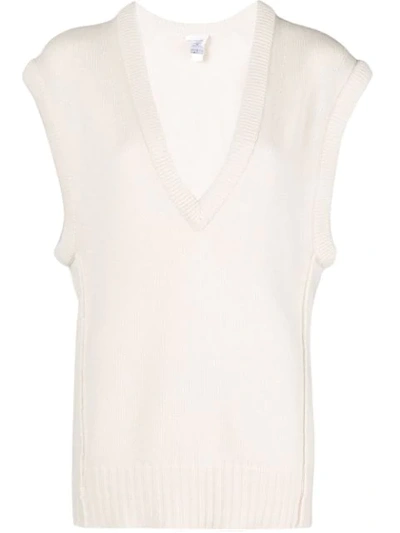 Shop Chloé V-neck Loose Knitted Top In 24u Buttercream