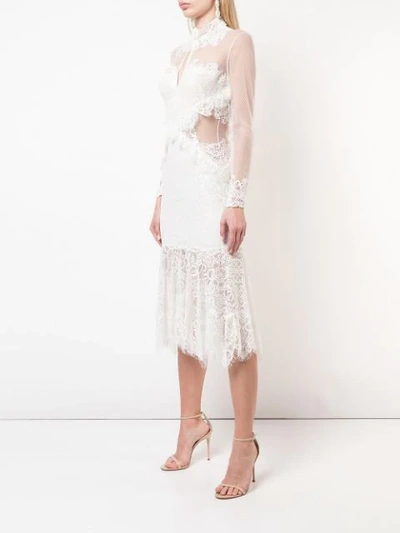 Shop Jonathan Simkhai Mixed Lace Dress In White