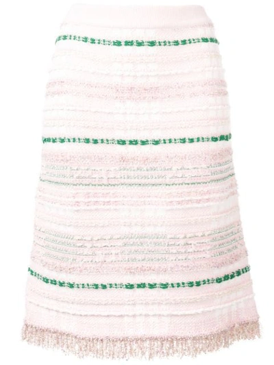 Shop Thom Browne Light Pink Tweed Skirt In 680 Lt Pink