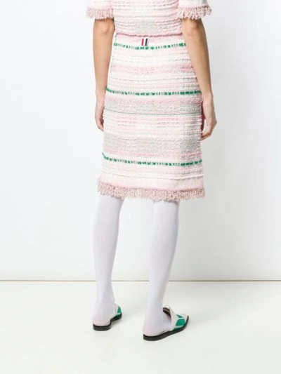 Shop Thom Browne Light Pink Tweed Skirt In 680 Lt Pink