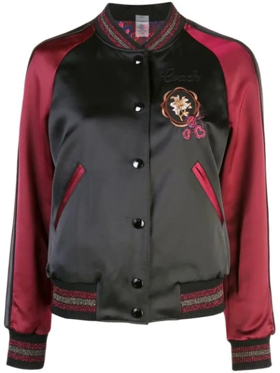 Shop Coach Reversible Varsity Jacket In Black ,red
