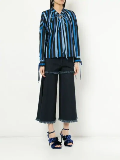 Shop Osman Jacky Striped Blouse In Blues