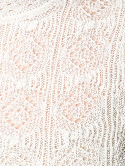 SEE BY CHLOÉ CROCHET KNIT TOP - 白色