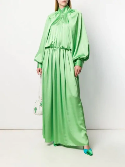 JOURDEN LONG PUFF SLEEVE SHIRT DRESS - 绿色