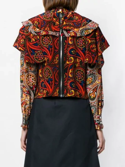 Shop Jw Anderson Paisley-print Ruffled Blouse - Red