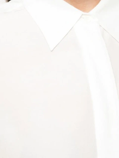 Shop Derek Lam 10 Crosby Contrast Floral Panel Shirt In White