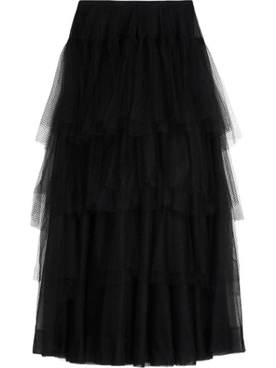 Shop Burberry Tiered Open In Black