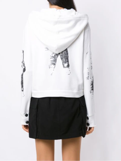 Shop Andrea Bogosian Printed Hoodie In White