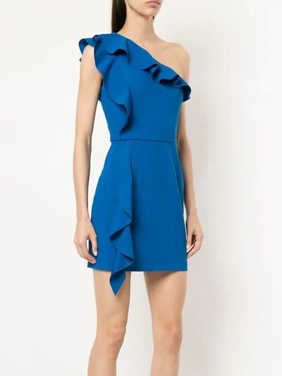 Shop Rebecca Vallance Caspian One Shoulder Mini Dress - Blue