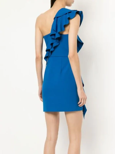 Shop Rebecca Vallance Caspian One Shoulder Mini Dress - Blue