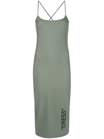 OFF-WHITE LONG SLIP DRESS - 绿色