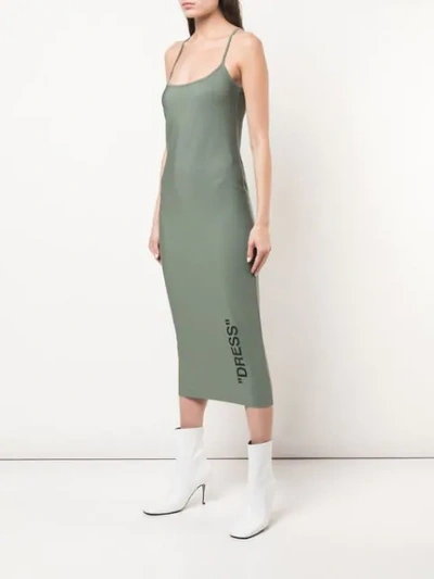 OFF-WHITE LONG SLIP DRESS - 绿色
