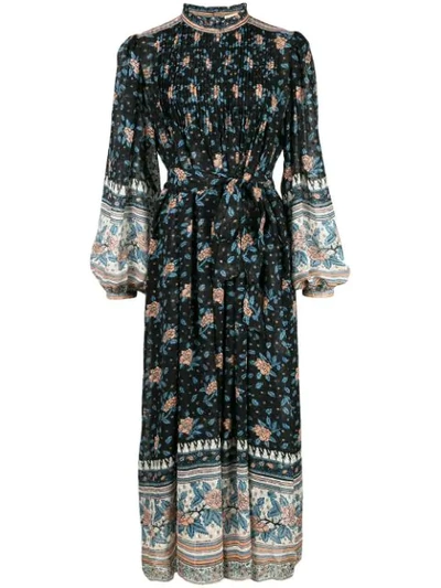 Shop Ulla Johnson Prisma Floral Print Dress In Black