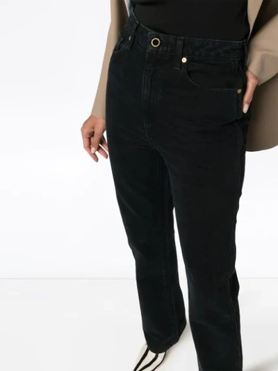 Shop Khaite Danielle Straight Leg Jeans In Blue