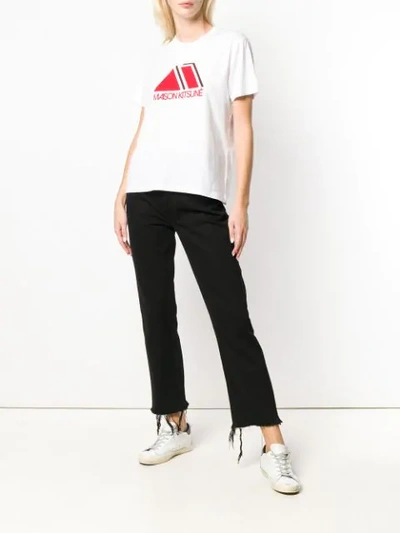 Shop Maison Kitsuné Triangle T-shirt - White