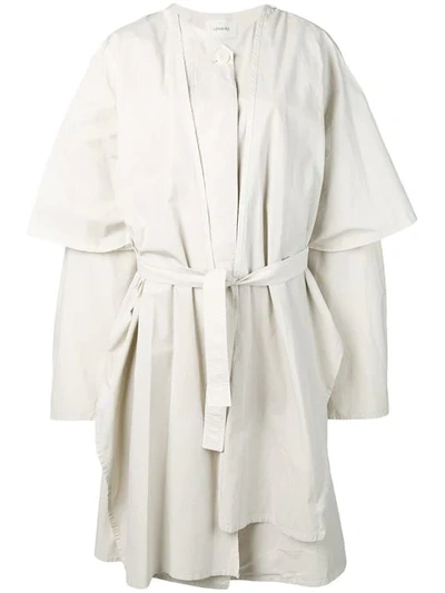 Shop Lemaire Oversized Layered Trench Coat In White