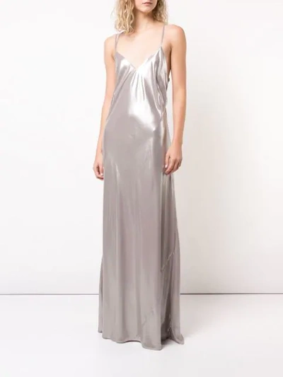 Shop Michelle Mason Metallic Bias Gown