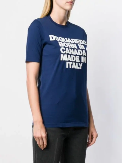 Shop Dsquared2 Born In Canada T-shirt In Blue