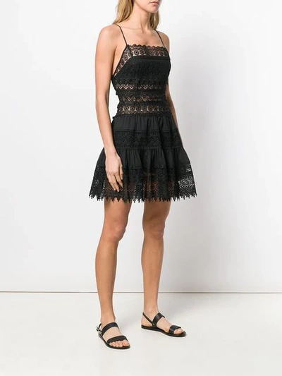 Shop Charo Ruiz Embroidered Flared Dress In Black