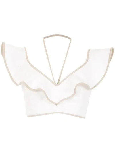 Shop Framed Double Layer Cropped Top In White