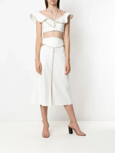 Shop Framed Double Layer Cropped Top In White