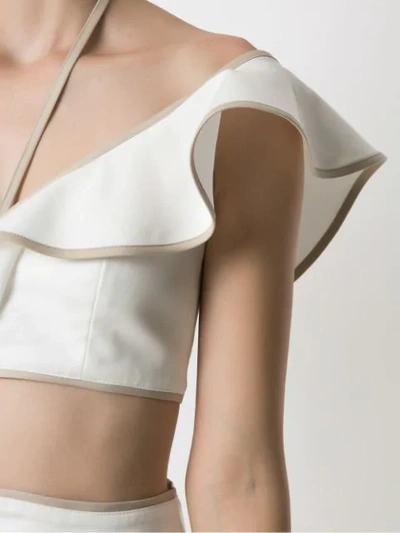 Shop Framed Double Layer Cropped Top In White